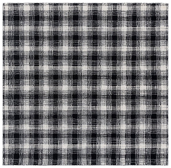Safavieh Genre Hand-tufted Wool Runner - Elegant Modern Design With Abstract Patterns For Stylish Interiors Black ,Ivory Wool Pile Gre154z-6sq
