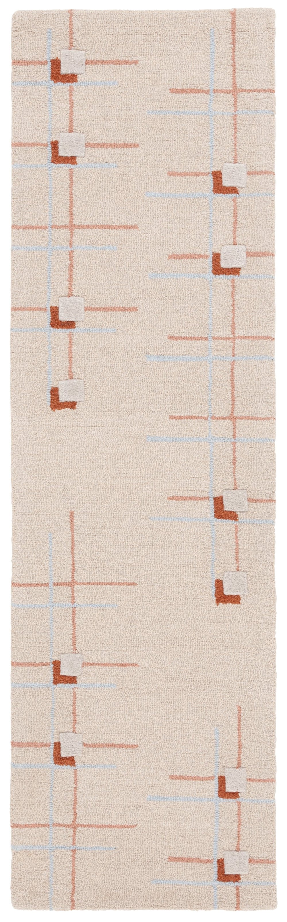 Safavieh Genre Hand-Tufted Beige Rust Area Rug - Wool-Cotton Blend, Contemporary Mid-Century Texture And Warmth 10'-0" x 14'-0" GRE203B-10