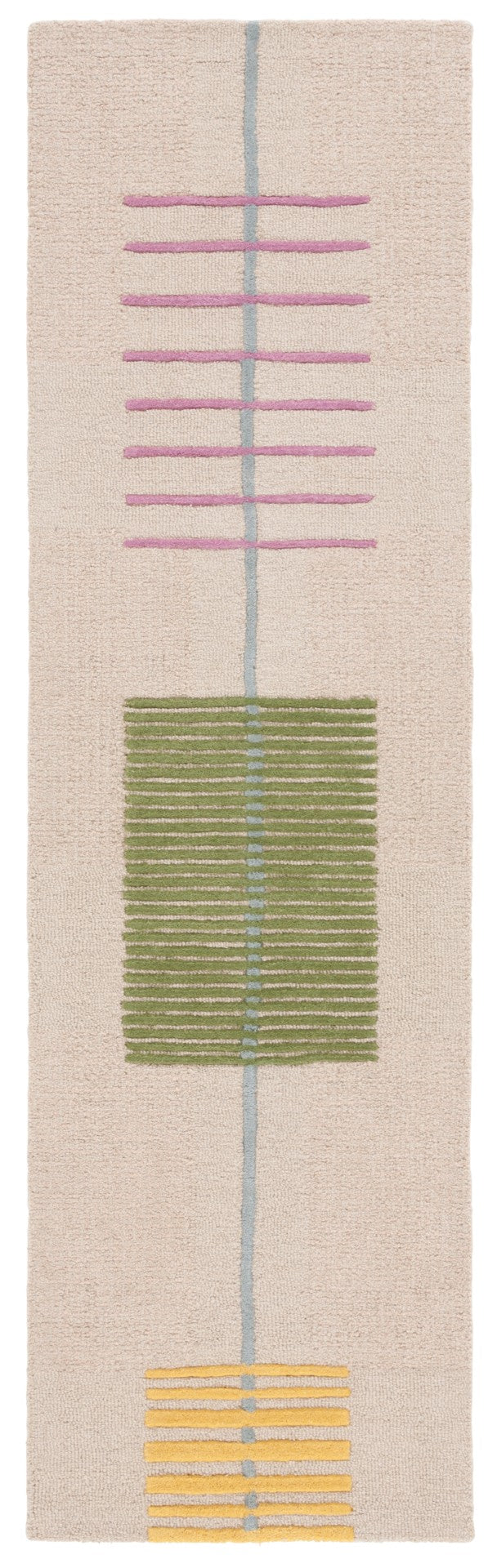 Safavieh Genre Hand-tufted Area Rug In Modern Beige Palette With Green Accents For Elegant Home Decor Beige ,Green 85% Wool,15% Cotton Gre204b-3sq