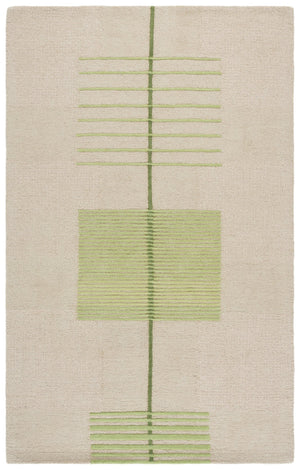 Safavieh Genre Hand-Tufted Green Beige Wool-Cotton Square Rug, Low-Profile Pile, Durable Elegant Texture For Modern Spaces 6'-0" x 6'-0" GRE204Y-6SQ