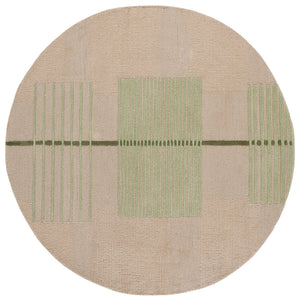 Safavieh Genre Hand-Tufted Green Beige Wool-Cotton Square Rug, Low-Profile Pile, Durable Elegant Texture For Modern Spaces 6'-0" x 6'-0" GRE204Y-6SQ