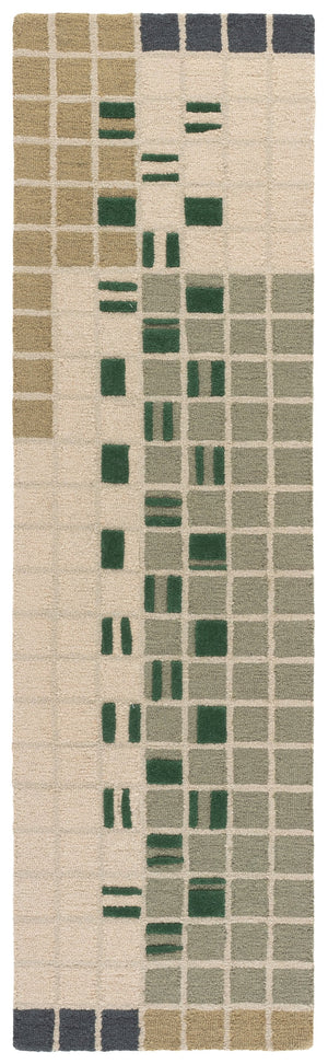 Safavieh Genre Scandinavian Hand‑Tufted Wool Rug In Green And Beige — Soft Natural Fibers, Timeless Modern Accent 4'-0" x 6'-0" GRE206Y-4