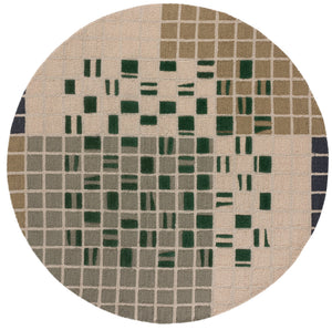 Safavieh Genre Scandinavian Hand‑Tufted Wool Rug In Green And Beige — Soft Natural Fibers, Timeless Modern Accent 4'-0" x 6'-0" GRE206Y-4