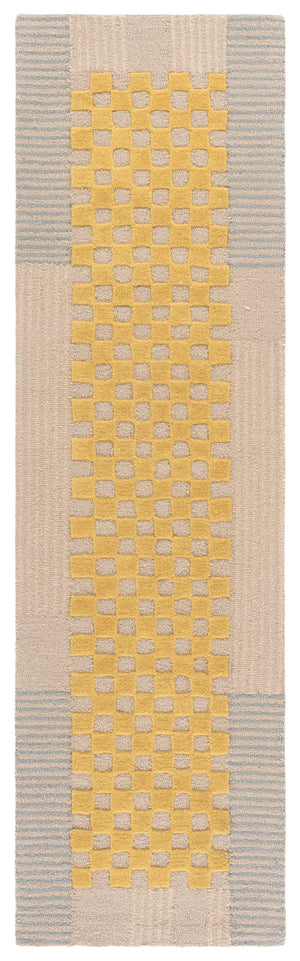 Safavieh Genre Hand-Tufted Wool-Cotton Area Rug In Gold Beige — Subtle Geometric Scandinavian Style, Durable мяг 6'-0" x 6'-0" GRE207D-6SQ