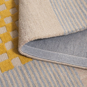 Safavieh Genre Hand-Tufted Wool-Cotton Area Rug In Gold Beige — Subtle Geometric Scandinavian Style, Durable мяг 6'-0" x 6'-0" GRE207D-6SQ