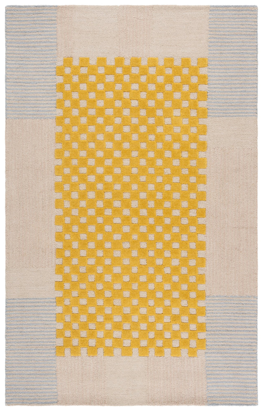 Safavieh Genre Hand-Tufted Gold Beige Runner Rug — Wool-Cotton Texture, Low-Profile Scandinavian Minimalism 2'-3" x 8'-0" GRE207D-28
