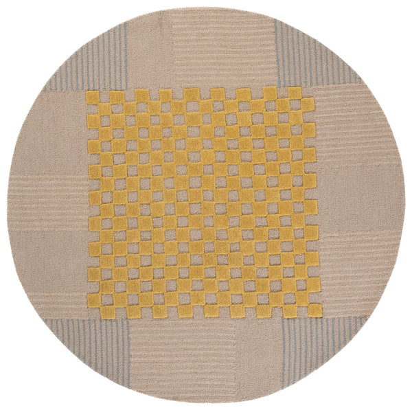 Safavieh Genre Hand-Tufted Gold Beige Wool Rug — Scandinavian Minimalist Texture, Low-Pile Comfort, Durable Elegance 6'-0" x 9'-0" GRE207D-6