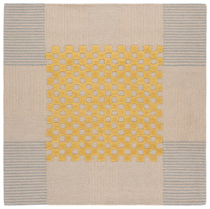 Safavieh Genre Hand-Tufted Gold Beige Runner Rug — Wool-Cotton Texture, Low-Profile Scandinavian Minimalism 2'-3" x 8'-0" GRE207D-28