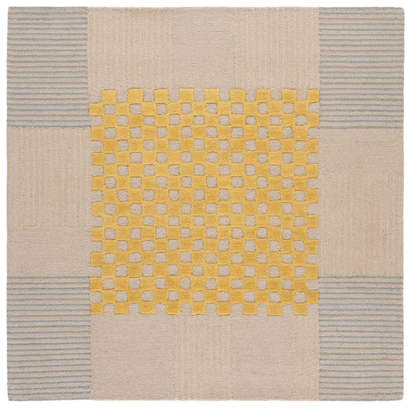Safavieh Genre Hand-Tufted Gold Beige Runner Rug — Wool-Cotton Texture, Low-Profile Scandinavian Minimalism 2'-3" x 8'-0" GRE207D-28