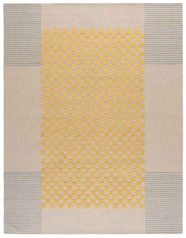 Safavieh Genre Hand-Tufted Gold Beige Runner Rug — Wool-Cotton Texture, Low-Profile Scandinavian Minimalism 2'-3" x 8'-0" GRE207D-28