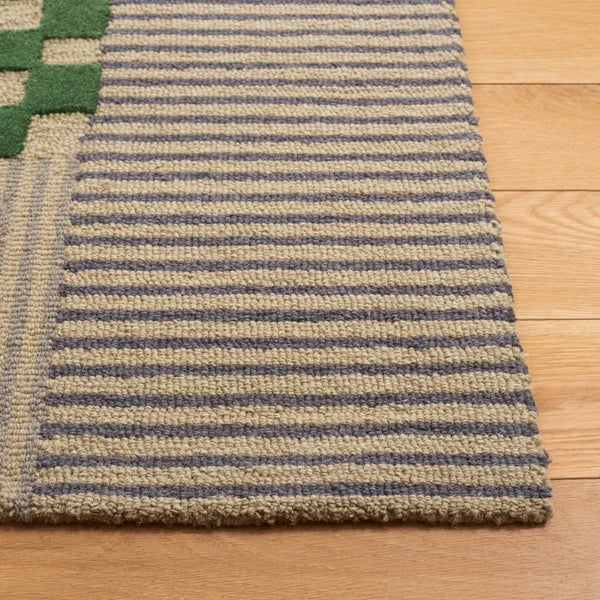 Safavieh Genre Hand-tufted Area Rug In Chic Grey And Green - Luxurious Modern Design For Any Space Grey ,Green 85% Wool,15% Cotton Gre207f-7sq