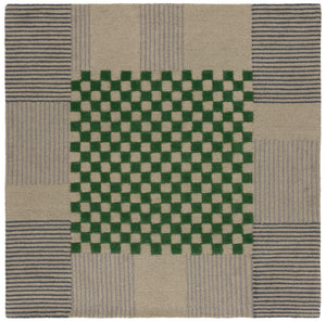 Safavieh Genre Hand-tufted Area Rug In Chic Grey And Green - Luxurious Modern Design For Any Space Grey ,Green 85% Wool,15% Cotton Gre207f-7sq