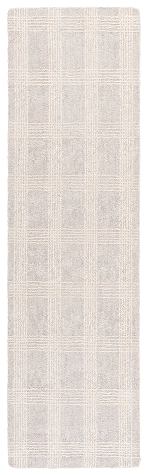 Safavieh Genre Hand-Tufted Silver Ivory Square Area Rug — Wool-Cotton Blend, Low-Pile Modern Minimalist 6'-0" x 6'-0" GRE208G-6SQ