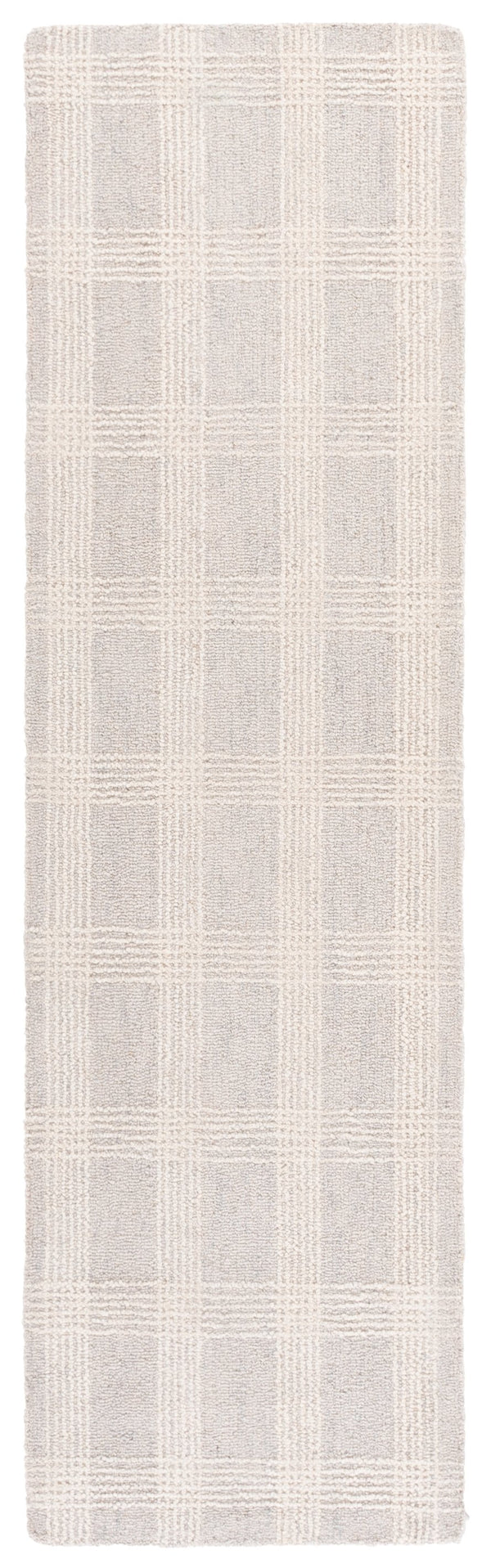 Safavieh Genre Hand-Tufted Silver Ivory Runner Rug — 85% Wool 15% Cotton, Low-Profile Plush For Hallways 2'-3" x 8'-0" GRE208G-28