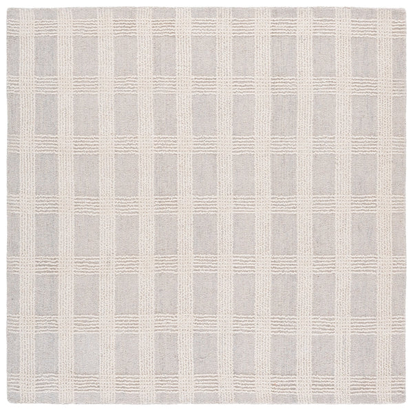 Safavieh Genre Hand-Tufted Silver Ivory Area Rug — Wool-Cotton Blend, Minimalist Texture For Modern Homes 4'-0" x 6'-0" GRE208G-4