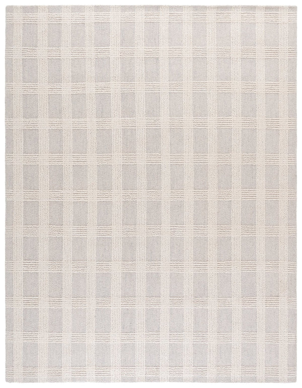Safavieh Genre Hand-Tufted Silver Ivory Runner Rug — 85% Wool 15% Cotton, Low-Profile Plush For Hallways 2'-3" x 8'-0" GRE208G-28