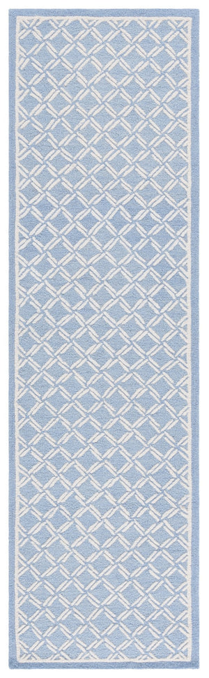 Safavieh Genre Hand-tufted Runner Rug With Geometric Design - Luxurious Wool And Cotton For Timeless Elegance Blue ,Ivory 80% Wool & 20% Cotton Gre350m-28