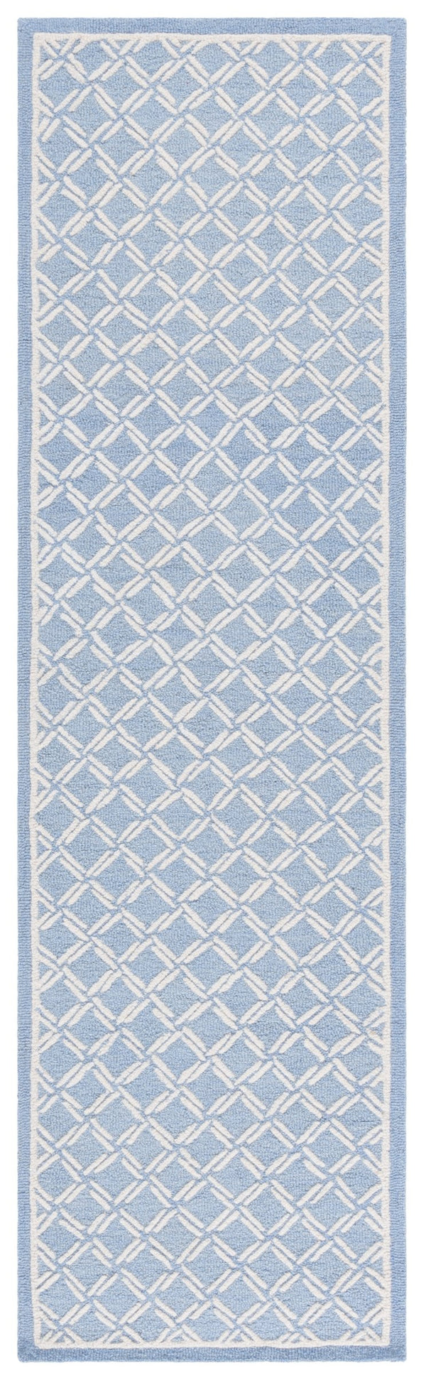 Safavieh Genre Hand-tufted Runner Rug With Geometric Design - Luxurious Wool And Cotton For Timeless Elegance Blue ,Ivory 80% Wool & 20% Cotton Gre350m-28
