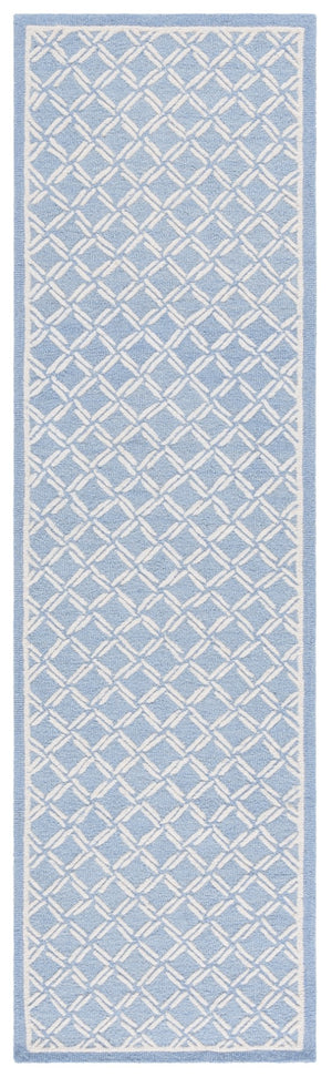 Safavieh Genre Luxurious Hand-tufted Area Rug With Diamond Trellis Pattern For Elegant Home Decor Solutions Blue ,Ivory 80% Wool & 20% Cotton Gre350m-4
