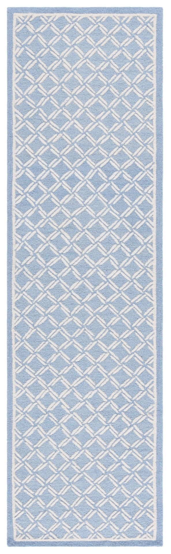Safavieh Genre Luxurious Hand-tufted Area Rug With Diamond Trellis Pattern For Elegant Home Decor Solutions Blue ,Ivory 80% Wool & 20% Cotton Gre350m-4