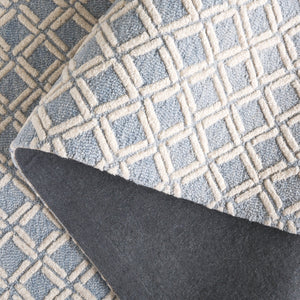 Safavieh Genre Hand-tufted Runner Rug With Geometric Design - Luxurious Wool And Cotton For Timeless Elegance Blue ,Ivory 80% Wool & 20% Cotton Gre350m-5