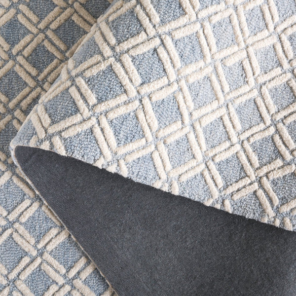 Safavieh Genre Hand-tufted Runner Rug With Geometric Design - Luxurious Wool And Cotton For Timeless Elegance Blue ,Ivory 80% Wool & 20% Cotton Gre350m-5