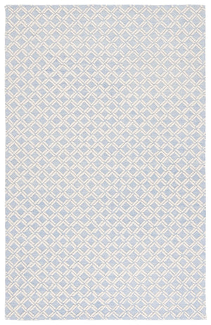 Safavieh Genre Luxurious Hand-tufted Area Rug With Diamond Trellis Pattern For Elegant Home Decor Solutions Blue ,Ivory 80% Wool & 20% Cotton Gre350m-4