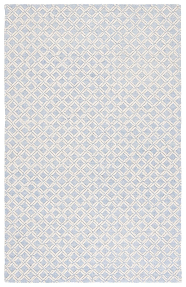 Safavieh Genre Luxurious Hand-tufted Area Rug With Diamond Trellis Pattern For Elegant Home Decor Solutions Blue ,Ivory 80% Wool & 20% Cotton Gre350m-4