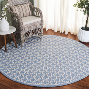 Safavieh Genre Luxurious Hand-tufted Area Rug With Diamond Trellis Pattern For Elegant Home Decor Solutions Blue ,Ivory 80% Wool & 20% Cotton Gre350m-4
