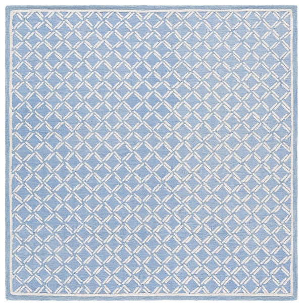 Safavieh Genre Hand-tufted Runner Rug With Geometric Design - Luxurious Wool And Cotton For Timeless Elegance Blue ,Ivory 80% Wool & 20% Cotton Gre350m-6sq