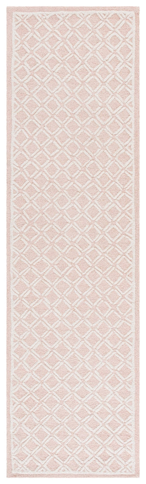 Safavieh Genre Hand-tufted Runner Rug With Geometric Design - Luxurious Wool And Cotton For Timeless Elegance Pink ,Ivory 80% Wool & 20% Cotton Gre350u-28