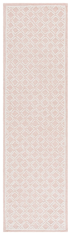 Safavieh Genre Luxurious Hand-tufted Area Rug With Diamond Trellis Pattern For Elegant Home Decor Solutions Pink ,Ivory 80% Wool & 20% Cotton Gre350u-4