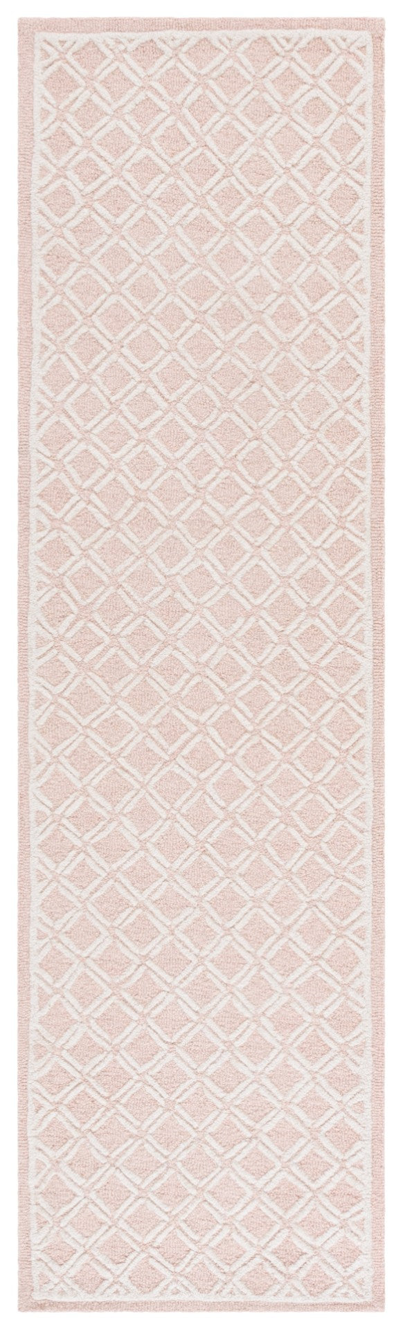 Safavieh Genre Luxurious Hand-tufted Area Rug With Diamond Trellis Pattern For Elegant Home Decor Solutions Pink ,Ivory 80% Wool & 20% Cotton Gre350u-4