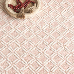 Safavieh Genre Hand-tufted Runner Rug With Geometric Design - Luxurious Wool And Cotton For Timeless Elegance Pink ,Ivory 80% Wool & 20% Cotton Gre350u-5