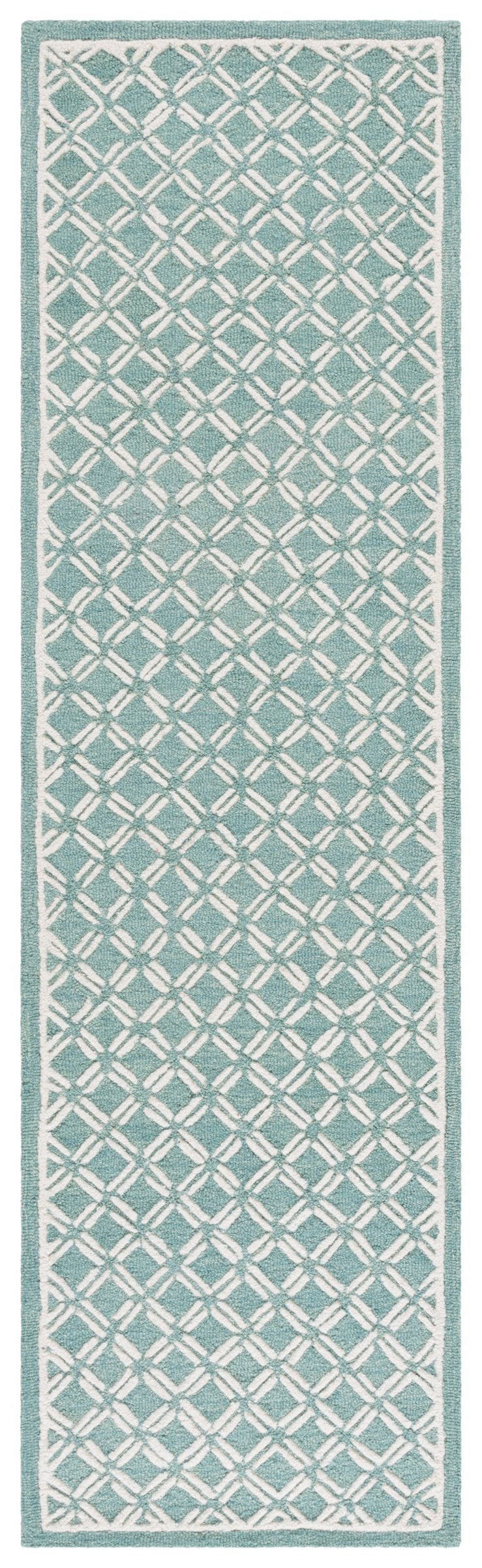 Safavieh Genre Hand-tufted Runner Rug With Geometric Design - Luxurious Wool And Cotton For Timeless Elegance Green ,Ivory 80% Wool & 20% Cotton Gre350y-28