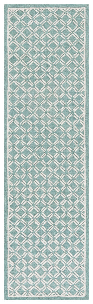 Safavieh Genre Hand-tufted Runner Rug With Geometric Design - Luxurious Wool And Cotton For Timeless Elegance Green ,Ivory 80% Wool & 20% Cotton Gre350y-28