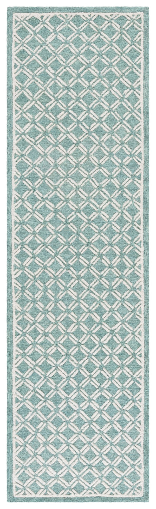 Safavieh Genre Hand-tufted Runner Rug With Geometric Design - Luxurious Wool And Cotton For Timeless Elegance Green ,Ivory 80% Wool & 20% Cotton Gre350y-28