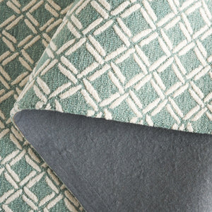 Safavieh Genre Luxurious Hand-tufted Area Rug With Diamond Trellis Pattern For Elegant Home Decor Solutions Green ,Ivory 80% Wool & 20% Cotton Gre350y-6