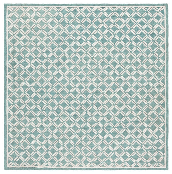 Safavieh Genre Hand-tufted Runner Rug With Geometric Design - Luxurious Wool And Cotton For Timeless Elegance Green ,Ivory 80% Wool & 20% Cotton Gre350y-6sq