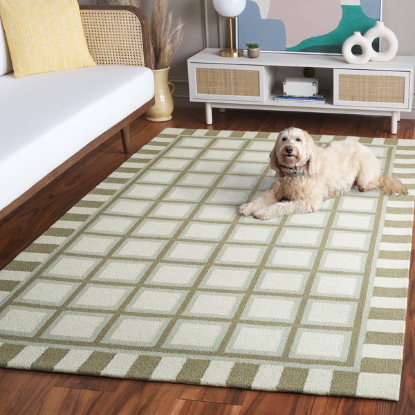 Safavieh Genre 402y Green Ivory Green ,Ivory 80% Wool,20% Cotton Gre402y-6