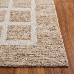 Safavieh Genre Hand-Tufted Beige Ivory Area Rug — Low-Profile Wool-Cotton Blend, Minimalist Neutral Foundation 4'-0" x 6'-0" GRE452B-4
