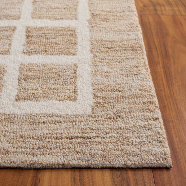 Safavieh Genre Hand‑Tufted Beige Ivory Area Rug — Wool‑Cotton Blend, Low Profile Geometric Design For Entryway 3'-0" x 5'-0" GRE452B-3
