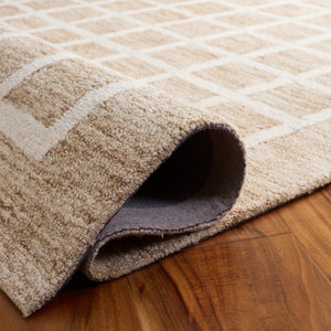 Safavieh Genre Hand‑Tufted Beige & Ivory Area Rug — Wool‑Cotton Blend, Subtle Geometric Pattern, Crafted India 6'-0" x 6'-0" GRE452B-6SQ