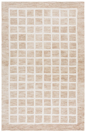 Safavieh Genre Hand-Tufted Beige Ivory Area Rug — Low-Profile Wool-Cotton Blend, Minimalist Neutral Foundation 4'-0" x 6'-0" GRE452B-4