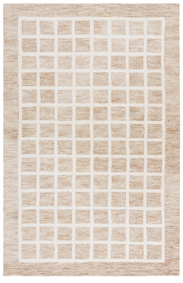 Safavieh Genre Hand‑Tufted Beige Ivory Area Rug — Wool‑Cotton Blend, Low Profile Geometric Design For Entryway 3'-0" x 5'-0" GRE452B-3