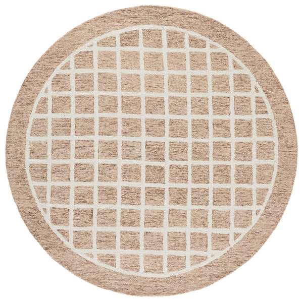 Safavieh Genre Hand‑Tufted Beige & Ivory Area Rug — Wool‑Cotton Blend, Subtle Geometric Pattern, Crafted India 6'-0" x 6'-0" GRE452B-6SQ