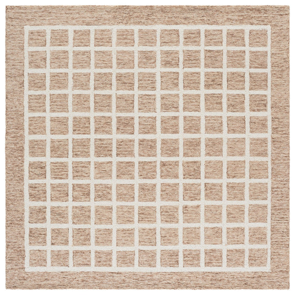 Safavieh Genre Hand‑Tufted Beige & Ivory Area Rug — Wool‑Cotton Blend, Subtle Geometric Pattern, Crafted India 6'-0" x 6'-0" GRE452B-6SQ