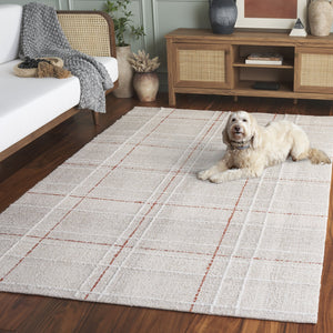 Safavieh Genre Elegant Hand-tufted Area Rug For Living Space | Soft Wool Blend In Warm Tones, 5x8 Ft Beige ,Rust 80% Wool,20% Cotton Gre503b-5