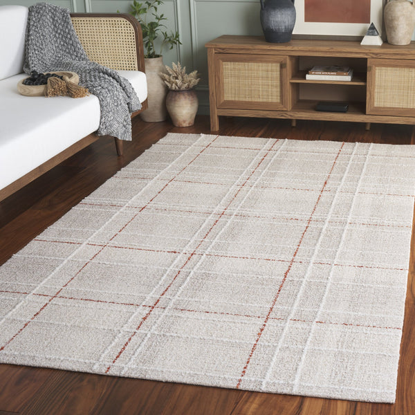 Safavieh Genre Elegant Hand-tufted Area Rug For Living Space | Soft Wool Blend In Warm Tones, 5x8 Ft Beige ,Rust 80% Wool,20% Cotton Gre503b-5