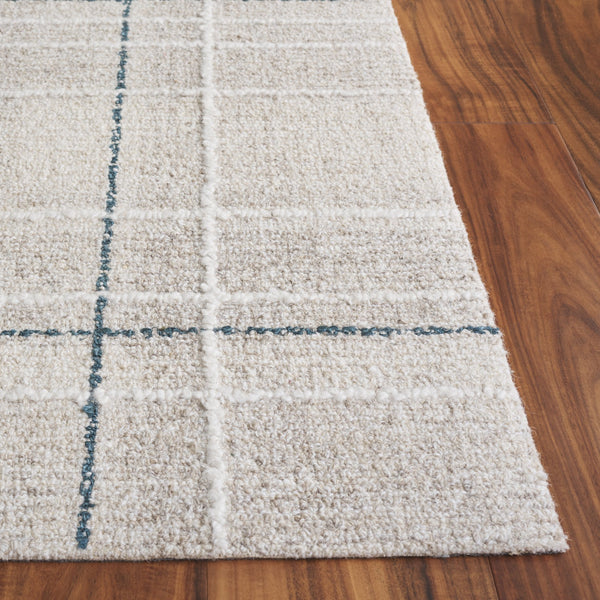Safavieh Genre Elegant Hand-tufted Area Rug For Living Space | Soft Wool Blend In Warm Tones, 5x8 Ft Beige ,Blue 80% Wool,20% Cotton Gre503m-5